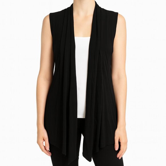 Liz Claiborne Weekend Knit Waterfall Open Vest - Picture 1 of 7